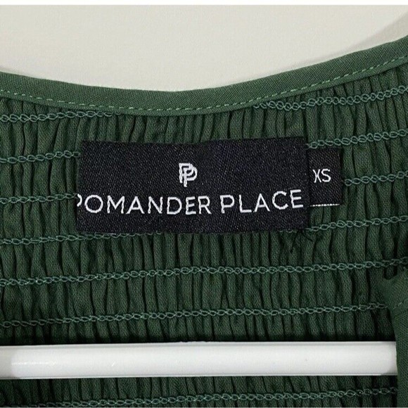 Tuckernuck Pomander Place Smocked Dress Womens Size XS Tiered Long Sleeve Green - Picture 12 of 14